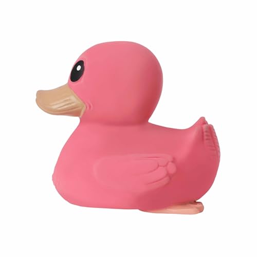Hevea Kawan Mini Rubber Duck - 100% Natural Rubber Baby Bath Toy - Perfect for Playing, Teething, and Bathing - Powerful Pink