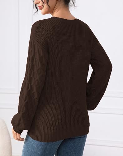 Fall Sweaters for Women 2025 - Lightweight, Honeycomb Long Sleeve, Elastic Hem, Crew Neck, Textured Knit Pullover