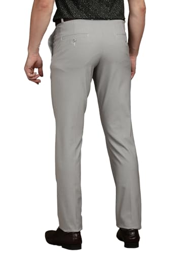 Image of Turtle Men 4 Way Stretch Slim Fit Dobby Structure Flat Front Casual Chinos - Flexible Smart Casual Trousers for Men