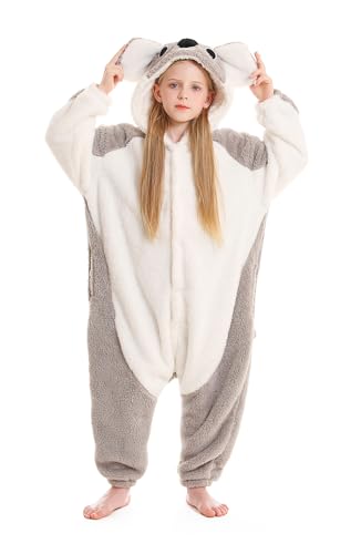 ATOZ Onesie for Kids, Animal Pajamas Halloween Cosplay Costume for Girls Boys, Koala 6-7Y