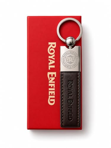 Image of Leather Strap Keychain, Embossed Logo Design, Durable Premium Key Ring for Bike Lovers & Gift Use