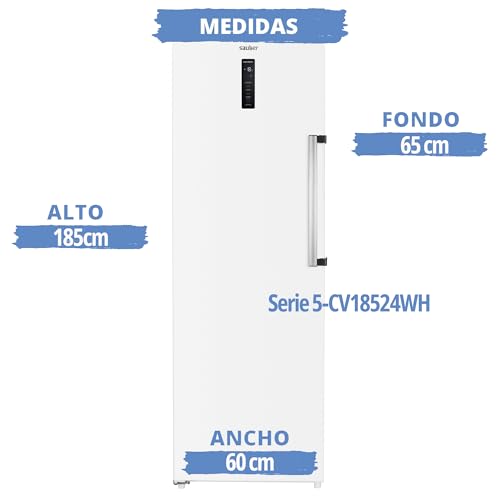 Sauber - Congelador 1 Puerta SERIE 5-CV18524WH NF - NO FROST - E - 185x60 cm - 274 litros - 4 Estrellas - Display Control Temperatura - ENTREGA Y RETIRADA USADO EN DOMICILIO INCLUIDA - imagen 4