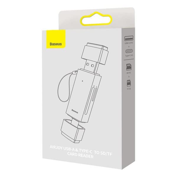 Image of Baseus Lite Series USB-A + Type-C to TF Memory Card Reader Portable 2TB Large Capacity Card Reader Compatible with Phones Tablets Laptops