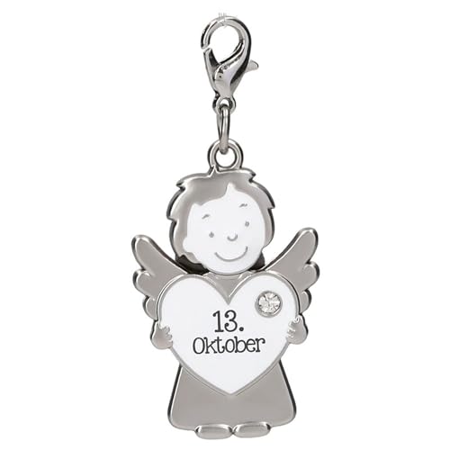 Pendentif ange gardien Depesche 14340.287 du 13 octobre en métal avec porte-clés et cœur