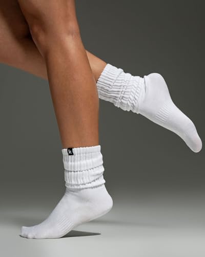 Kamo Fitness Cozy 3-Pair Pack - Scrunch Long Crew Socks for Women, Soft & Breathable Boot and Slouch Socks, Size 5-93
