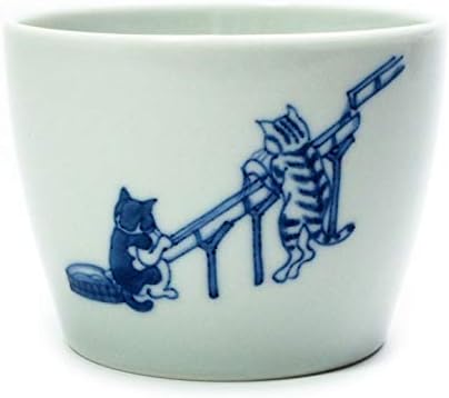 Amazon｜風龍窯（見谷佳則）京焼き 染付そば猪口 ストレート 流し 