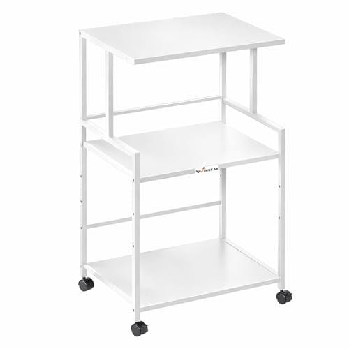 Image of WINSTAR Printer Stand, Solid & Sturdy, Modern Contemporary Look, Space Saving, Made in India (White, 3 Tier)