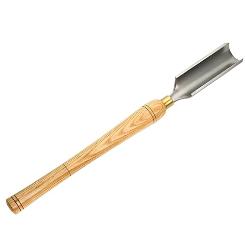 Image of Woodworking Lathe Chisel, High-Speed Steel Turning Roughing Gouge, Handheld Wood Carving Tool for Lathe Work, with Teak Handle and Brass Ferrule