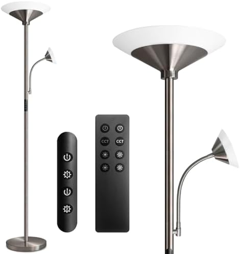 BBHome Floor Lamp Living Room LED 27W Dimmable with Reading Lamp ...