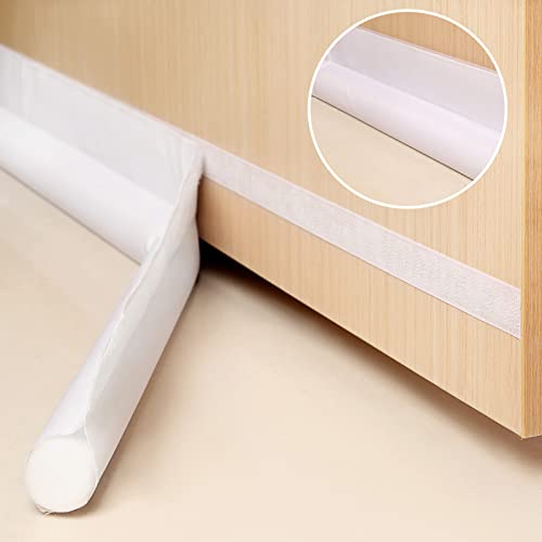 Zugluftstopper für Türen,2 Stück 90 cm Einseitige Tür Zugluftstopper,Zuschneidbare Türdichtung Selbstklebend,Tür Zugluftstopper,Türbodendichtung,Hält Zugluft und Gegen InsektDraft Schalldicht Cover