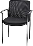 Staples Roaken Mesh Guest Chair with Arms and Padded Seat Cushion, Black