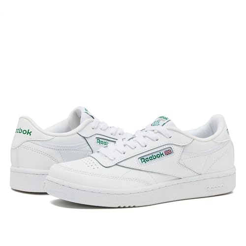 Image of Reebok Club C Girls and Boys Shoes for Kids, Toddler, Little Kid or Big Kid Sneakers, White /Glen Green /Vector Blue, 5 Big Kid