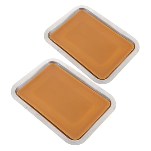 FAVOMOTO 2pcs Anatomy Tray Dissection Tray Wax Dissecting Tray Dissection Pan Wax Lab Dissection Pan Lab Dissecting Pan Dissection Pan with Wax Organizer Tray Labs Tray Metal Yellow