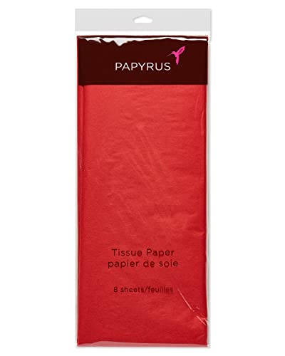 Image of Papyrus 8 Sheet Scarlet Tissue Paper for Christmas, Valentines, Birthdays, Crafts, DIY and More