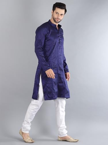 Image of Uri and MacKenzie Embroidery Silk Men's Kurta Pyjama Set