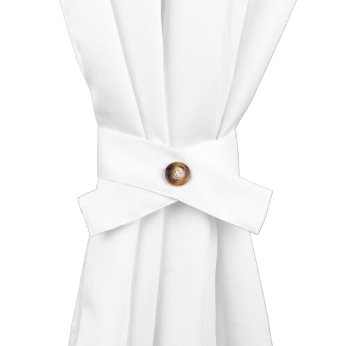 Morbidissimi Raccogli Tenda per Tende Gazebo, Ferma Tende con Bottone e Asola, per Esterni, Resistente, 1 Pezzo, 57x5 cm, 100% Made in Italy, (Bianco)
