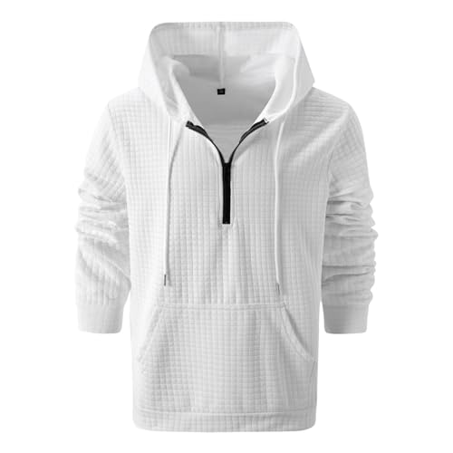 Ymosrh Men's Hoodies, Long Sleeve Quarter Zip Casual Workout Pullover Hooded Sweatshirts with Pockets, M-3XL2