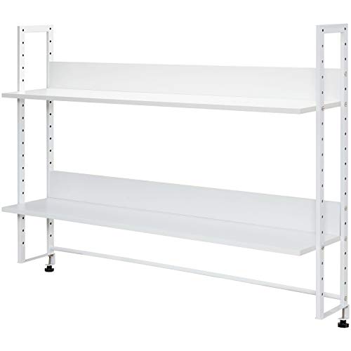 法人様向け オフィスコム 机上ラック 机上台 2段 ハイタイプ 幅1400mm デスク 収納 ホワイト Z-LUSRH-1400-WH3