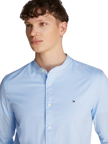 Tommy Hilfiger Herren Hemd Flex Poplin Solid Mao Regular Fit, Blau (Sweet Blue), XS – Ansicht 3
