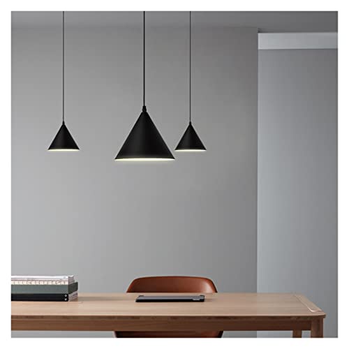 Suspension Luminaire LED Géométrique 6M avec Prise Guirlande Lustre d'Intérieur Nordique Noir