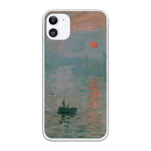 ブレインズ iPhone 17 対応 ハード ケース カバー モネ 印象 日の出 クロード 絵画 名画 西洋画 名作 画家 風景 景色 風景画 ユニーク おしゃれ 個性的 iphone17 スマホケース アイフォン アイホン 国産 プラスチック 保護 フィ