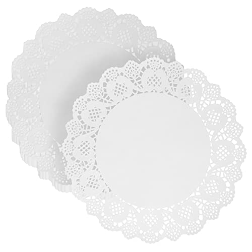 Warmhm 100pezzi Centrini Di Carta Rotondi Merletto Carta Decorativa Pizzo Per Torte Cupcake Biscotti Sottopiatti Accessori Feste e Forno