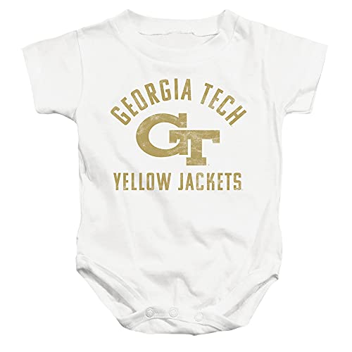 Georgia Tech Official Yellow Jackets Logo Unisex Infant Snap Suit for Baby,White, 6 Months
