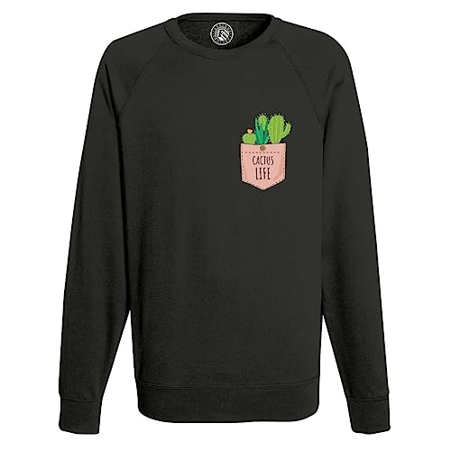 Sweat Shirt Homme Cactus Life une idée cadeau originale avec poche surprise dessin