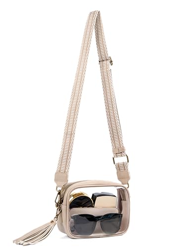 Image of Yarnic Clear Bag Stadium Approved, PVC Transparent Crossbody Purse Small Clear Crossbody Bag with Adjustable Shoulder Strap