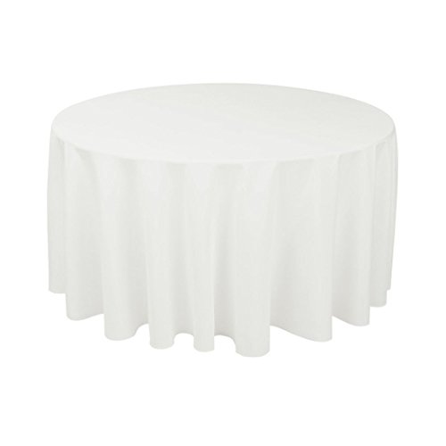 Craft & Party Polyester Tablecloth 120" Round (White)