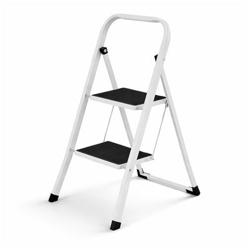 Oypla Foldable 2 Step Ladder Stepladder Non Slip Tread Safety Steel