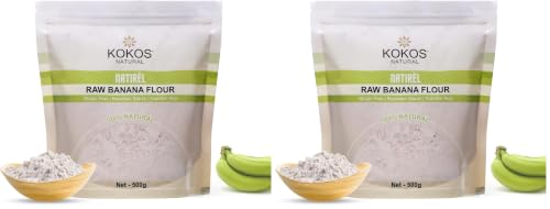 Image of Kokos Natural Raw Banana Flour - 500 Gm (Pack of 2) | Gluten-Free Atta | No Preservatives | Nutrition Rich & Starch| Organic Food Products |