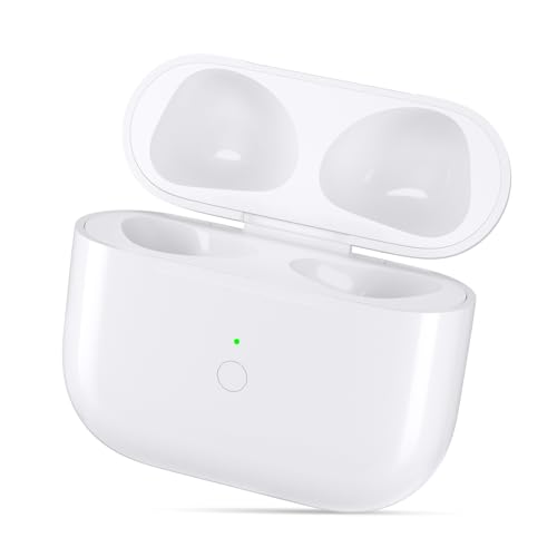 Upqiany Wireless Charging Case Replacement Compatible with AirPods 3, Qi-Certified for AirPods 3rd Gen Charger Case, Bluetooth Pairing Sync Button, 600 Mah Built-in Battery, White