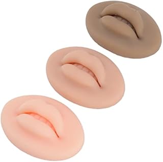 3Pcs Silicone Lips, Tattoo Practice Open Mouth Silicone Lips Skin Fake Lips, Microblading Practice Skin 3D Fake Skin, Cosmetic Makeup Lips Training for Permanent Makeup Tattoo Practice