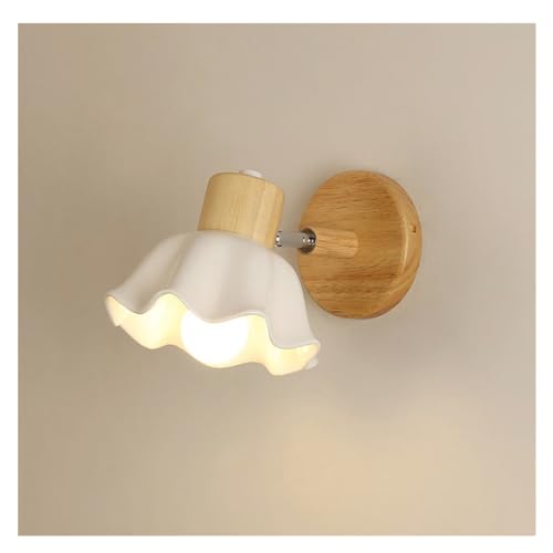 Applique en bois massif et verre rétro luminaire LED salon chambre