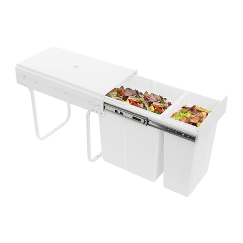 Caneca de basura doble extraíble 30L para gabinete