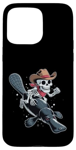 カモノハシ カウボーイ スケルトン ハロウィン スマホケース iPhone 15 Pro Max 用