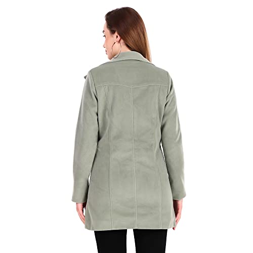 Image of Leather Retail Long Winter Wear Velvet Jacket For Women