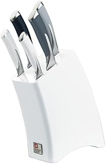 Richardson Sheffield R140MZK369K28 "Kyu" Mono Kitchen Knife Block Set, White, Set of 5