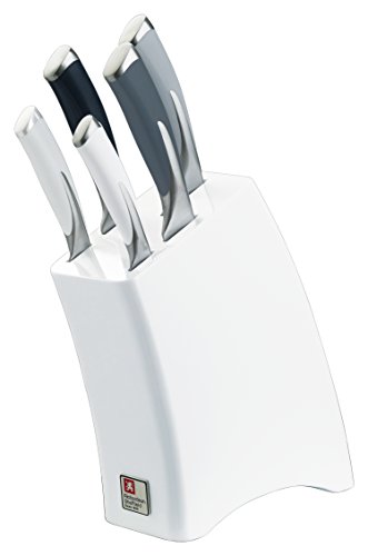 Richardson Sheffield R140MZK369K28 "Kyu" Mono Kitchen Knife Block Set, White, Set of 5