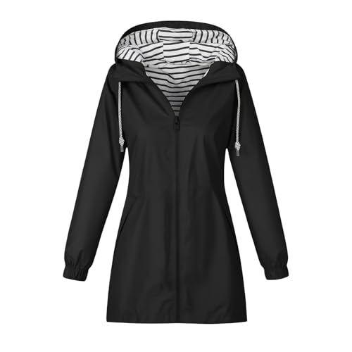 Chubasquero con capucha para mujer ligero que soluciona los días de lluvia y viento