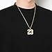 AsAlways 18K Gold Plated Cubic Zirconia Number 23 Basketball Pendant Necklace Men Women Stainless Steel Box Link Chain 22+2 Inch (Golden 23)