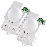 revolt Bewegungsmelder Aufputz: 2er-Set Hightech-Bewegungsmelder mit Mikrowellen-Radar (Aufputz-Radar-Bewegungsmelder)