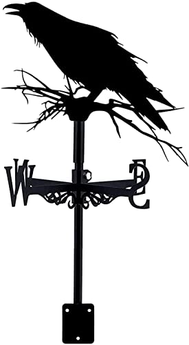 Girouette fer art corbeau, sculpture rétro haut de gamme pour pelouse