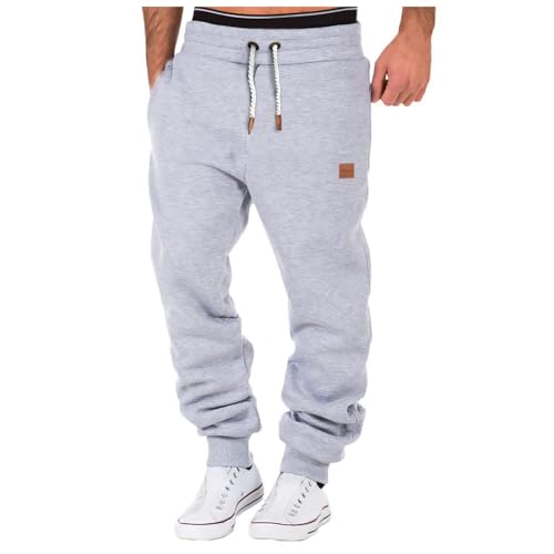 Baggy Sweatpants for Men Drawstring Waisted Tapered Joggers Casual Loose Fit Cuffed Leg Sweat Pants Streetwear with Pockets