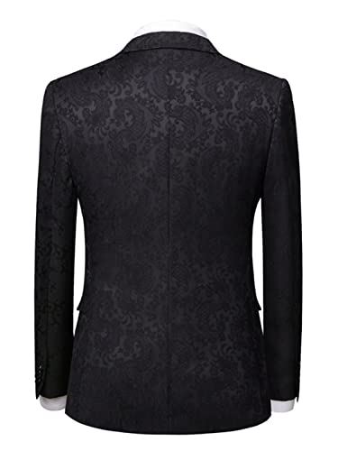 Wemaliyzd Men's 2 Piece Wedding Suit Double Breasted Paisley Pattern Blazer Pants2