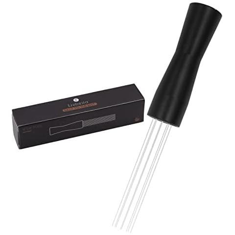 Ezebesta Upgraded WDT Tool with Good Packaging No Sharp Needles Coffee Grounds Needle Distributor for Espresso Stirring Distribution (Black) Cover