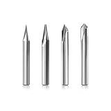 SILIVN 彫刻ビット 2フルート ストレート CNC Vビット 1/4インチ シャンク マーキング円錐彫刻ルーターツール スチール アルミニウム 真鍮 MDF 木材用 (15°/20°/60°/90°彫刻ビット)