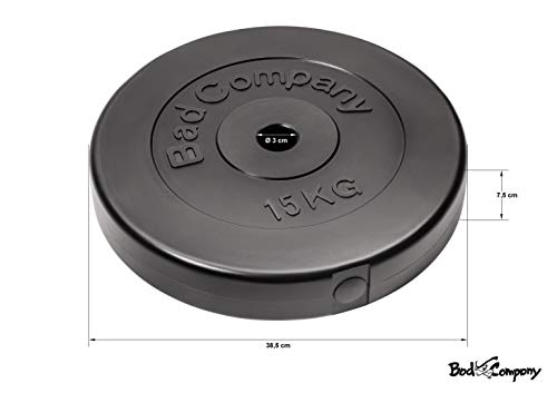 Disques d'haltères 30/31 mm en plastique par paire (1-30 kg) ou en kit (3-90 kg) I Poids pour haltères et haltères courts – Image 6