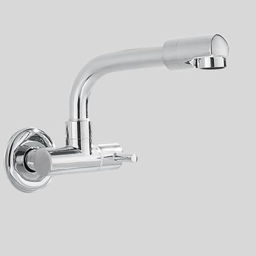 Grifo giratorio de pared WaQiH de latón cromado monomando para fregadero
